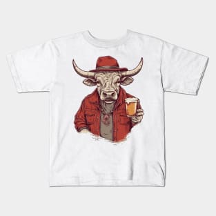 Bull and beer Kids T-Shirt